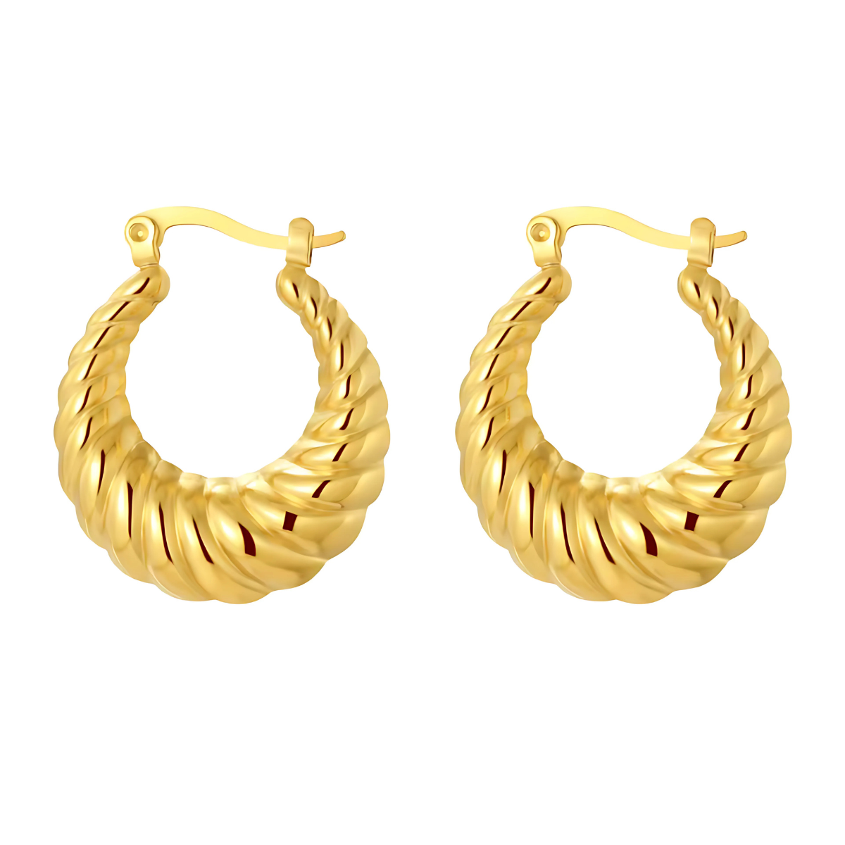 Brinco de Argola Banhado a Ouro 18k Concha