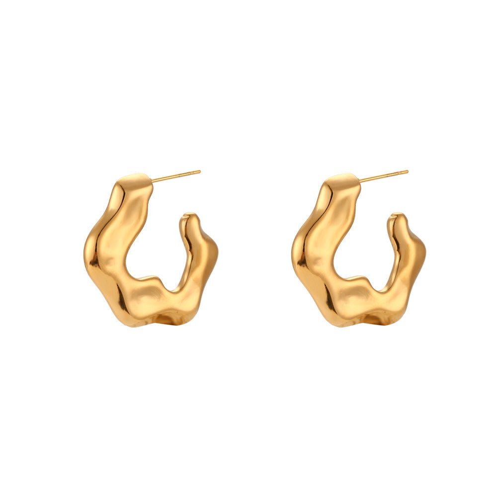 Brinco Banhado a Ouro 18k Abstrato