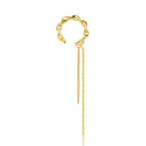 Brinco Ear Cuff Corrente Banhado a Ouro 18k