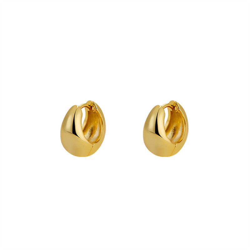 Brinco Liso de Argola Banhado a Ouro 18k