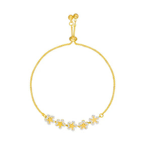 Pulseira de Flor Banhada a Ouro 18k