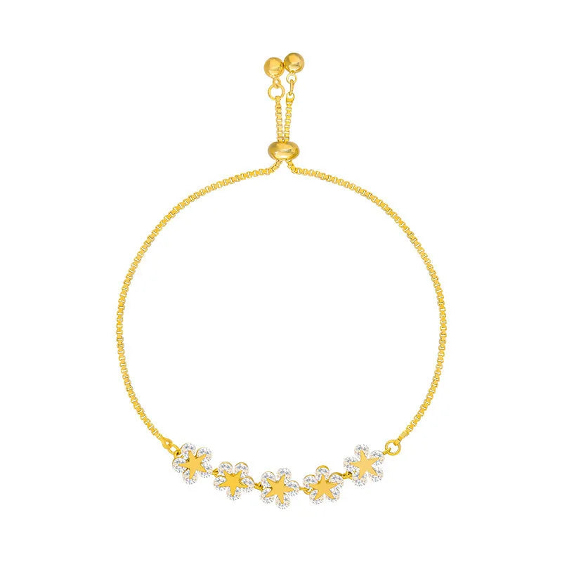 Pulseira de Flor Banhada a Ouro 18k