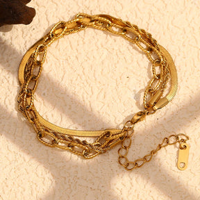 Pulseira Feminina Dupla Banhado a Ouro 18k