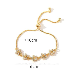 Pulseira de Flor Banhada a Ouro 18k